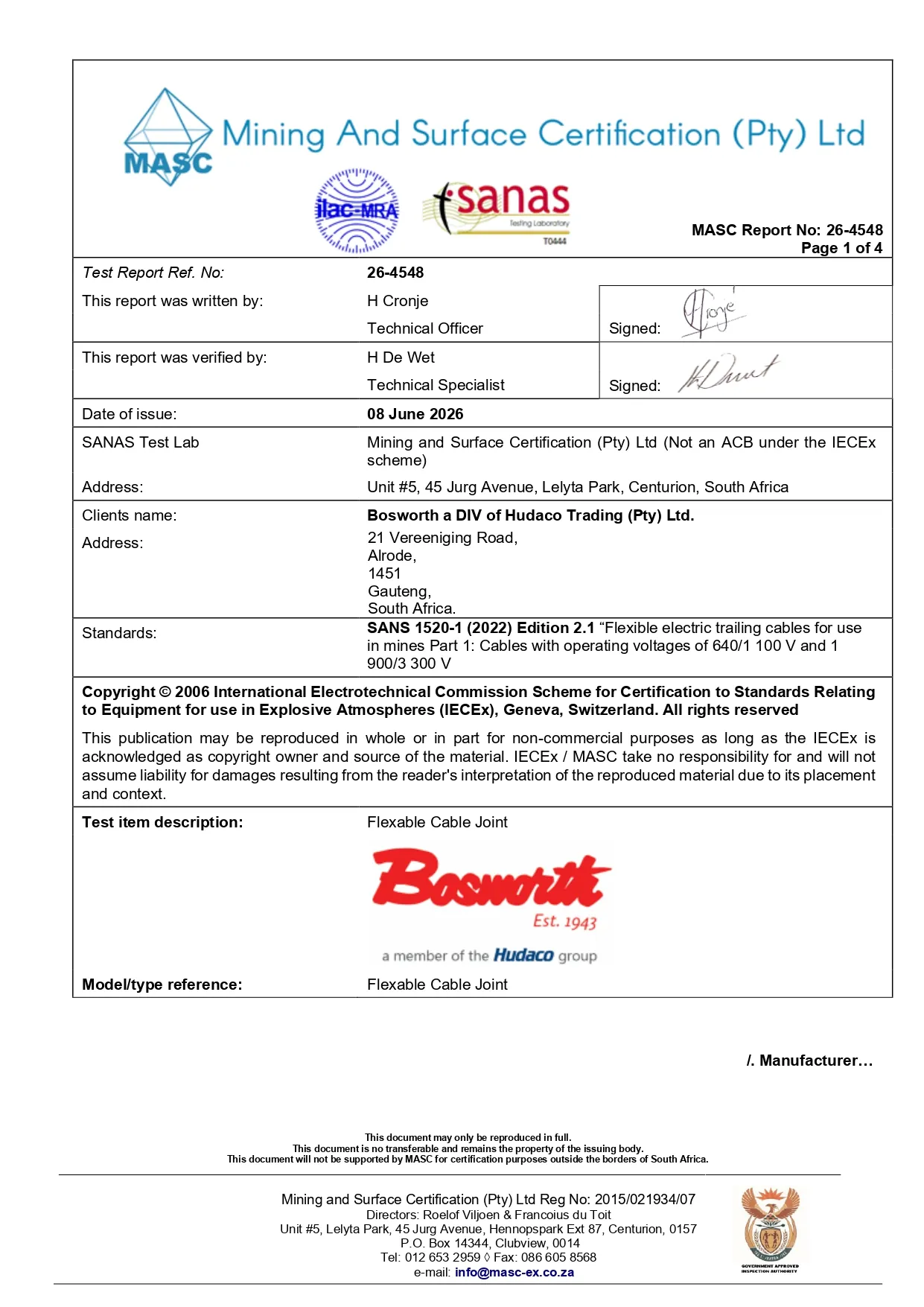 Masc Permit 048mr SANS 60079